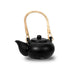 Ceramic Chinese Tea Pot Bamboo Hdl Blk Matt