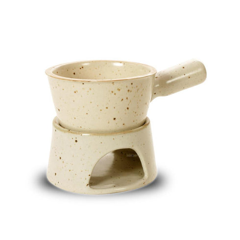 Ceramic Fondue Pot 5" w/Hdl/Burner CMD