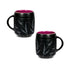 Ceramic Mug Rippled Black Matt/ Burgundy