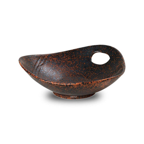 Ceramic Pasta Bowl Hole Copper Antique