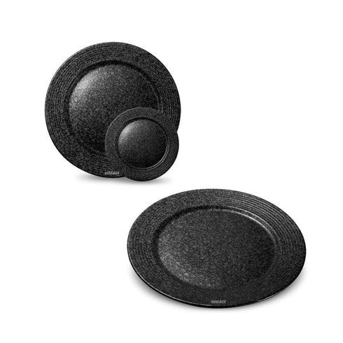 Ceramic Dinner Qtr Plates Georgen Rippled Silver Antique