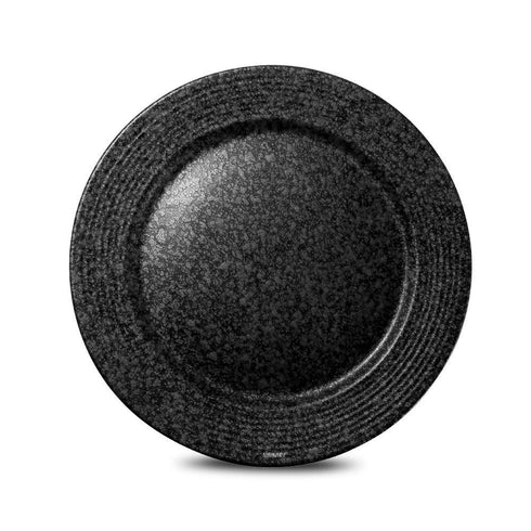 Ceramic Dinner Qtr Plates Georgen Rippled Silver Antique