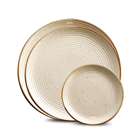 Ceramic Dinner Qtr Plates Coupe Rippled CMD