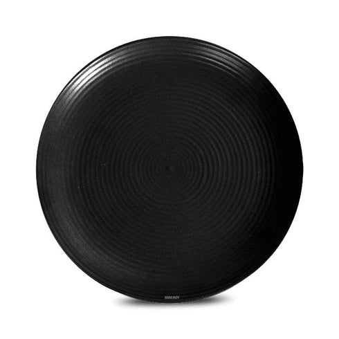 Ceramic Dinner Qtr Plates Coupe Rippled Blk Matt