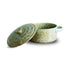 Ceramic Soup Bowl w-Lid/2Hdls Grey Speckles