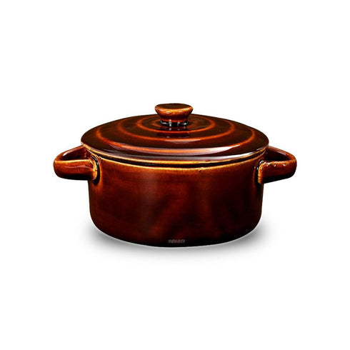 Ceramic Portion Bowl Casserole w/Lid/Hdl Lw