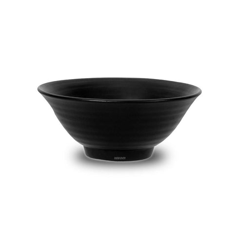 Ceramic Portion Bowl Footed Rippled Blk Matt