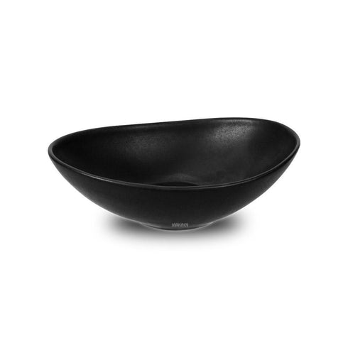 Ceramic Portion Bowl Oval Blk Matt