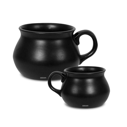 Ceramic Soup Cup Blk CURVED Blk Matt