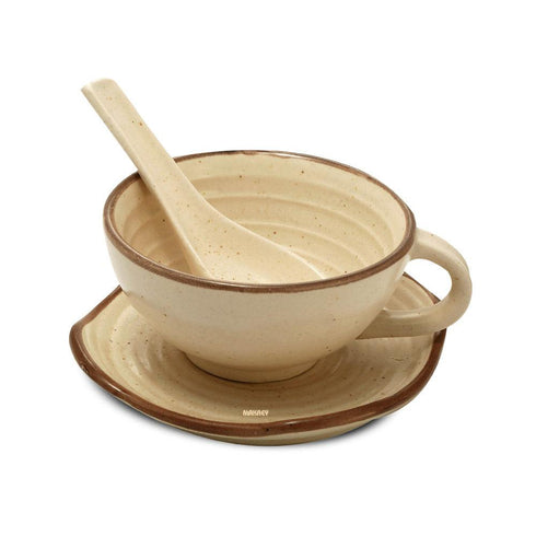 Ceramic Soup Cup w/Spoon/Underliner CMD
