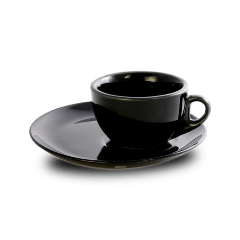 Ceramic Cup/Saucer Set CT265 Black Shiny