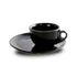 Ceramic Cup/Saucer Set CT265 Black Shiny