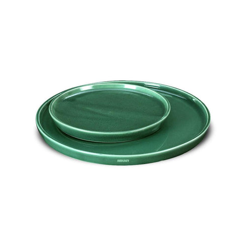 Ceramic Cake Plate Copper Green