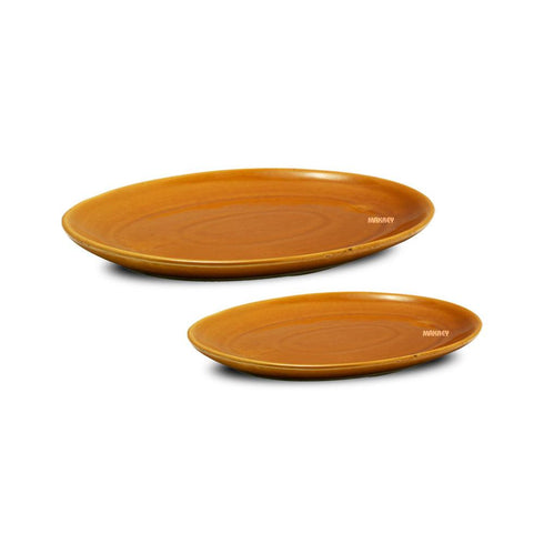 Ceramic Oval Platter Coupe Honey
