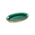 Ceramic Oval Platter Coupe Rippled Green Crackle