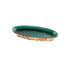 Ceramic Oval Platter Coupe Rippled Green Crackle