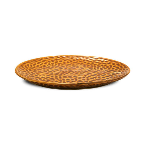 Ceramic Oval Platter Coupe Hammered Honey