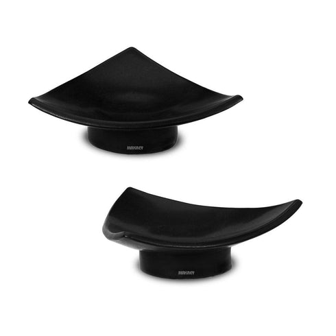 Ceramic Small Triangle Plate w/Stand Blk Matt