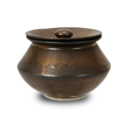 Ceramic Biryani Handi w/Lid Metallic