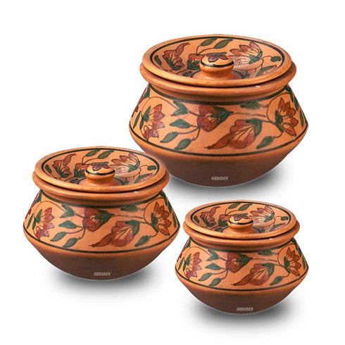 Ceramic Biryani Handi w/Lid Tc Ptg
