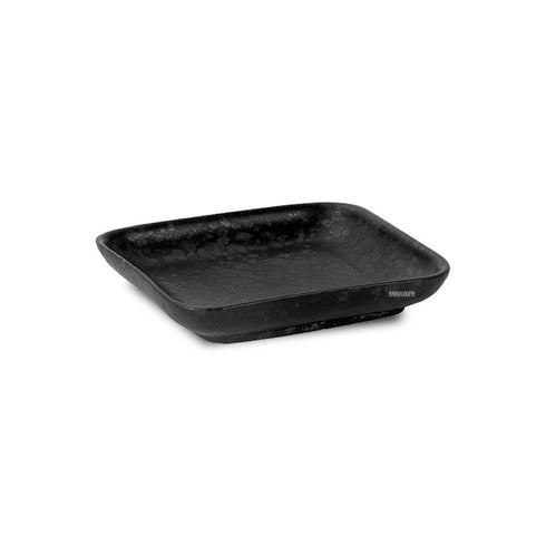 Ceramic Small Plate SQ 5.75" Silver Antique