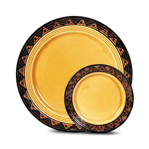 Ceramic Dinner Qtr Plates Georgen Rippled GYLM