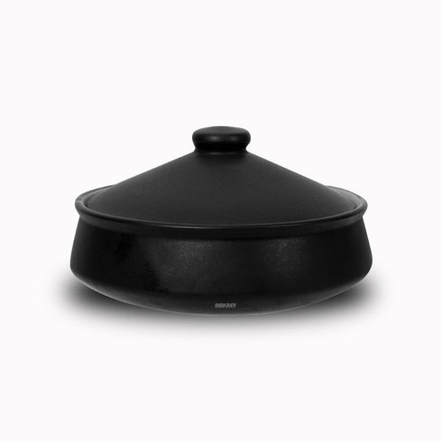 Ceramic Biryani Handi Dampukht w/Lid Blk Matt