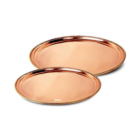 Copper Show Plate w/Br Beeding Deep-Hammered