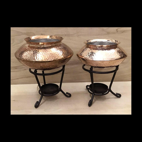 Copper Portion Dish Matki Handi w/WI STD