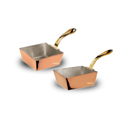 Copper Dip Bowl Frypan Square MINI