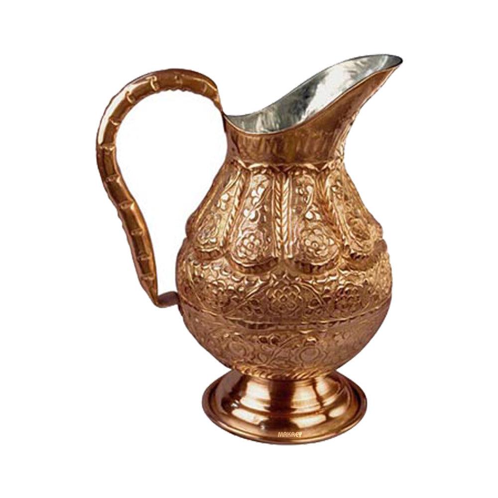 Copper Pitcher Jug w/Art Work