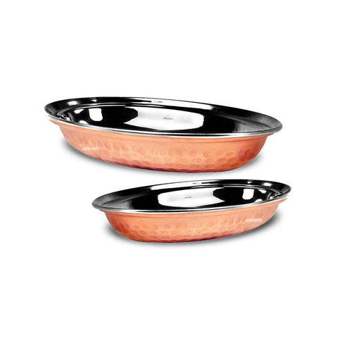 Copper/ss Portion Oval Dish