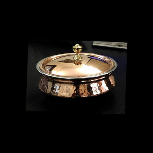 Copper/ss Portion Bowl Lagan Handi W/Lid