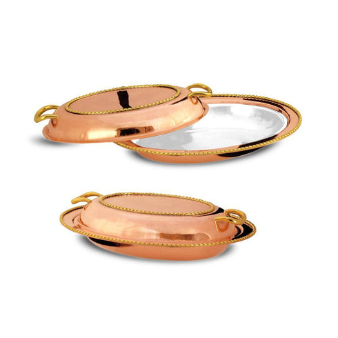 Copper Portion Dish Oval w/Lid