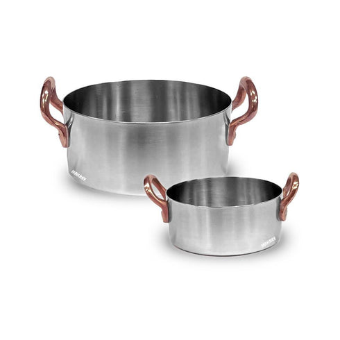 SS Portion Bowl Casserole Shape Copper Hdl