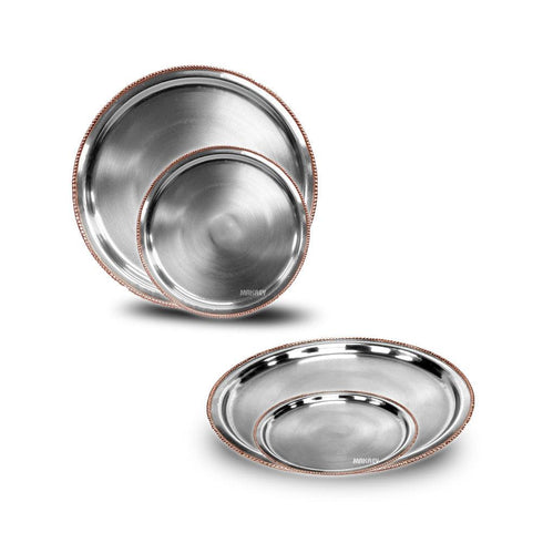 SS Round Plate w/Copper Beeding