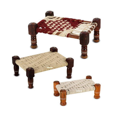 Manji/ Khat (White-Jute-Knitting)