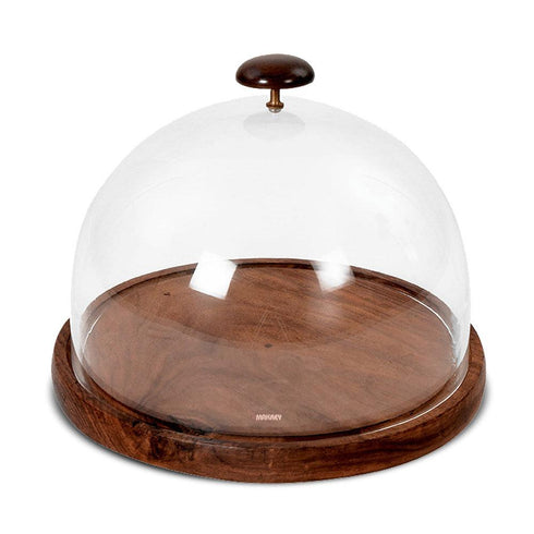 Wood Cheese Platter w/High Cloche