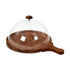 Wood Cheese Platter w-Hdl/Cloche