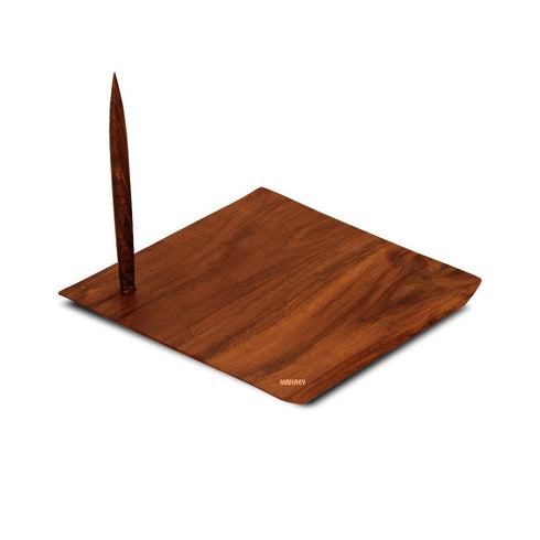 Wood Sandwich Platter SQ 8" w/Skewer