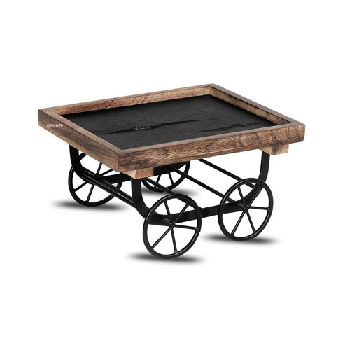 Wood/WI Thela (4-wheel Blk) Mw-Burnt w/Stone Slate