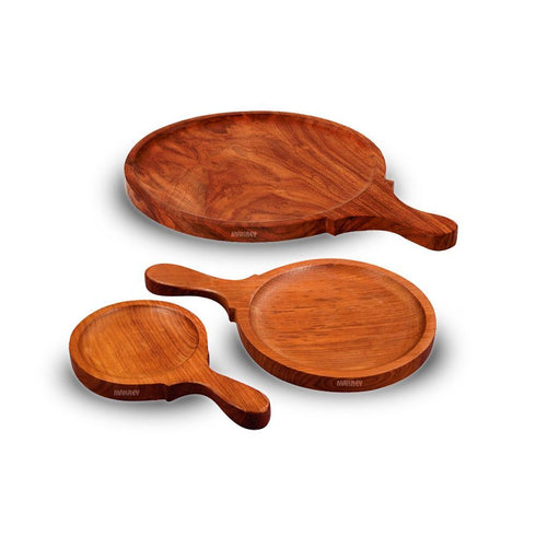 Wood Pizza Platter w/Hdl S/h