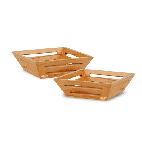 Wooden Basket SQ Taper SLOTTED S/b