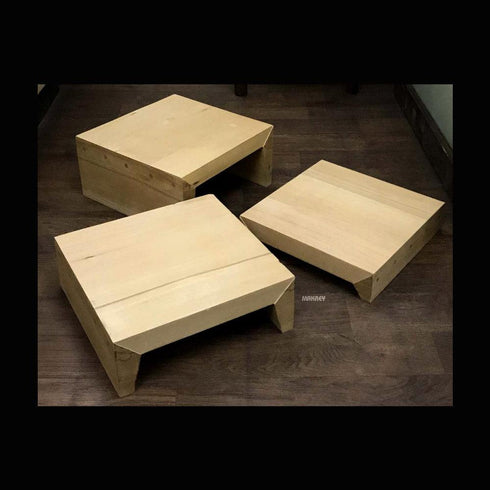 Wood Stool Elevation (3pc Set) SQ 14" S/b
