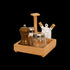 Wood Condiment Holder SQ 6" S/b