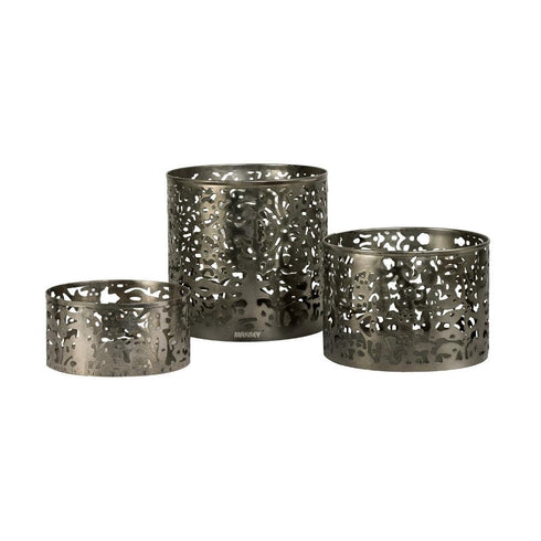 WI (Etching) Elevation Round (3pc Set) Silver Antique