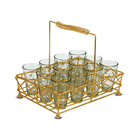 WI Tea Glass Holder (12n1) Gold Finish