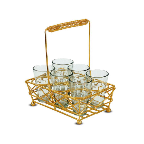 WI Tea Glass Holder (6n1) Gold Finish