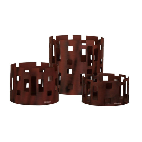 WI (SQ_Cutting) Elevation Round (3pc Set) Brown Antique