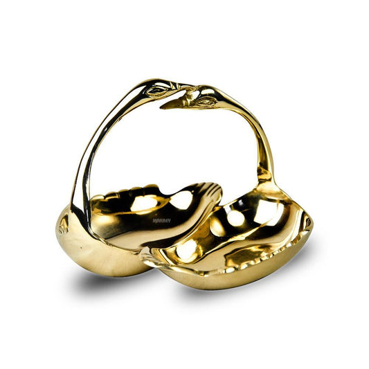 Brass Condiment Server Swan Dish (2n1)